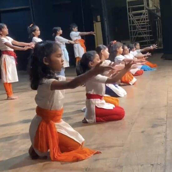 Children learning Adavus from Vandya Mahesh